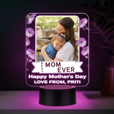 Personalized  Best Mom Ever  LED Photo Frame Lamp